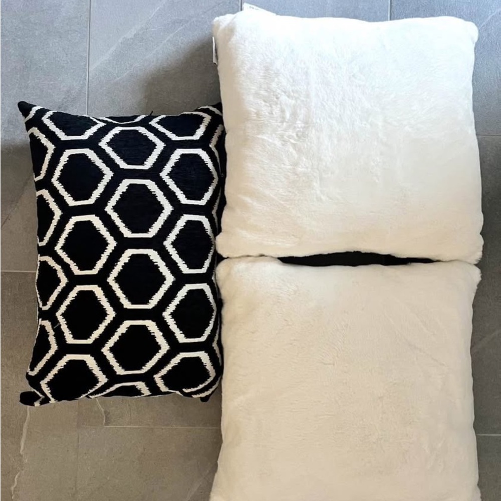 Luxurious Black and White Pillow Set
